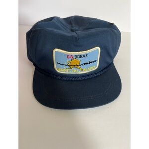 Vintage US Borax Quartz Hill Alaska Navy Blue Rope Cap